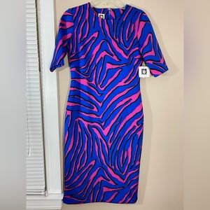 NWT Anne Klein pink and blue dress